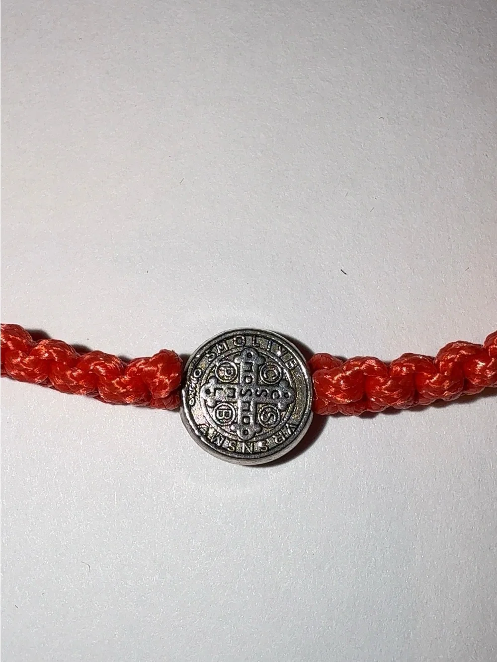 Red St. Benedict Medal Adjustable Bracelet